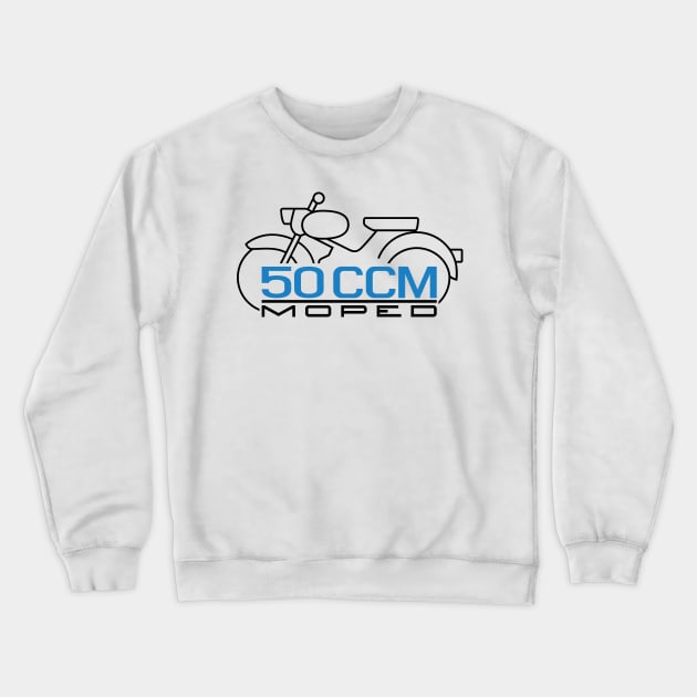 Moped Sparrow Emblem 50cc (black) Crewneck Sweatshirt by GetThatCar